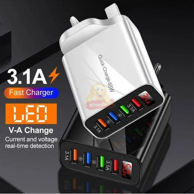48W – 4 USB and 15W PD Type-C Multi Port Charger