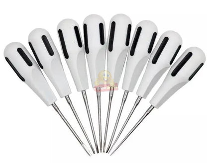 8pcs Dental Luxating Lift Elevators Capeador Curved Root Extracting Dentist Surgical Instruments