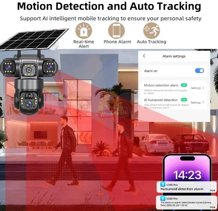 Waterproof 3-in-1 IP WIFI or 4G Sim Card SOLAR Camera