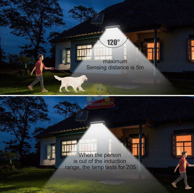 56 LED Solar PIR Motion Sensor Wall Light & Remote control