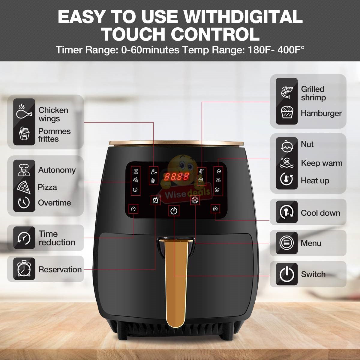 6L LED Digital Display Air Fryer