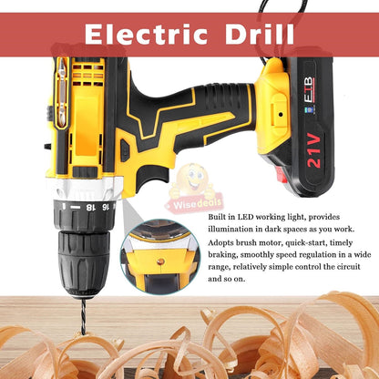 Cordless Drill with 2 X 48V Lithium Batteries and Accessories and Carry Case