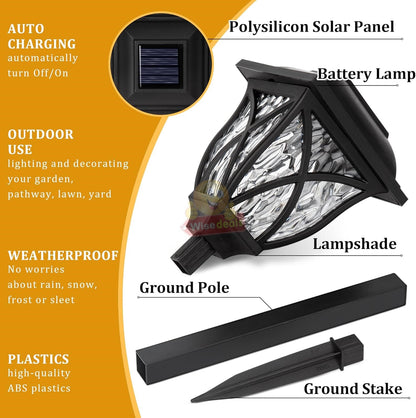 6 PACK Super Bright Solar Portable Light, Battery 2500mAh, 80 Bright SMD Tube LED