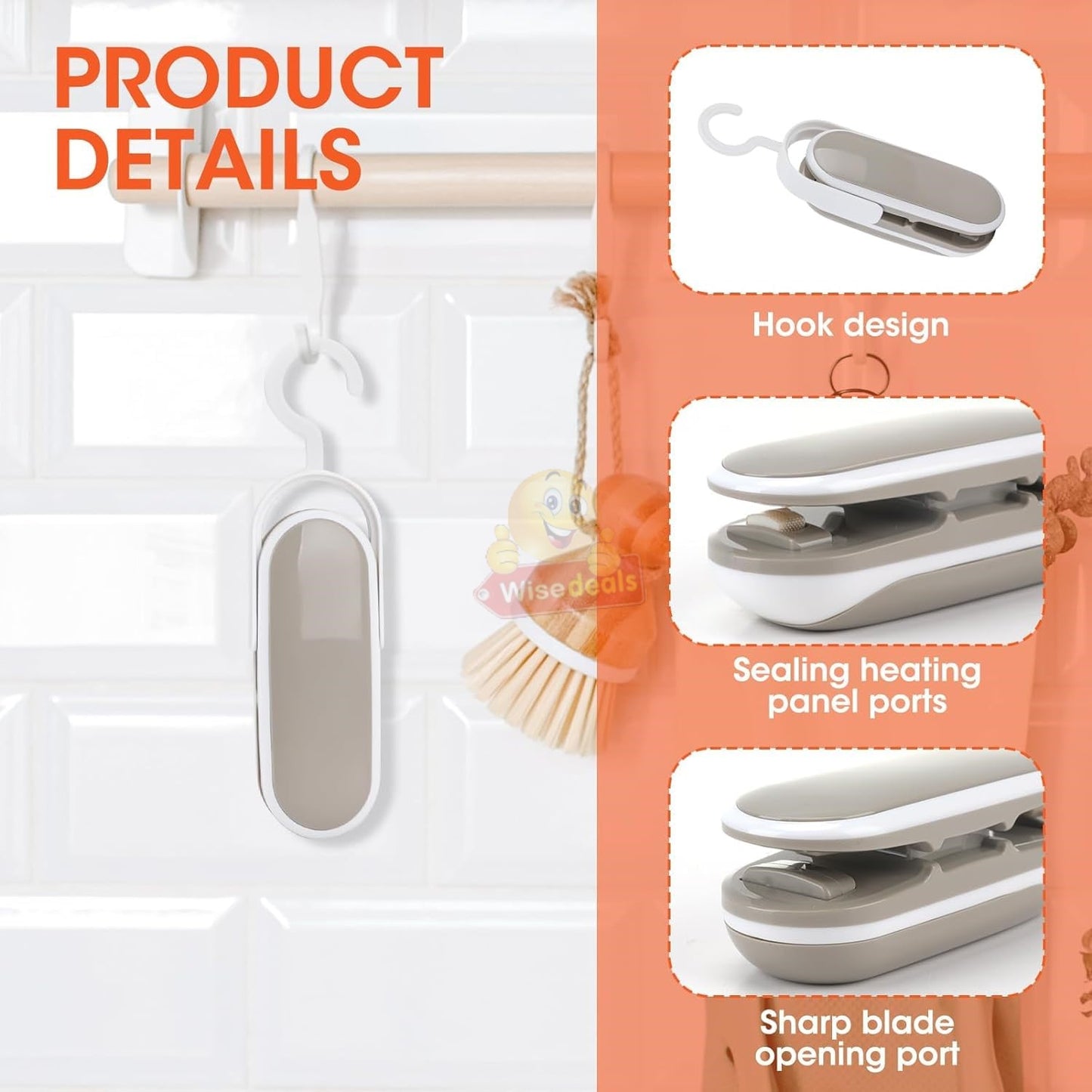 Portable Battery Operated 2 In 1 Mini Bag Heat Sealer and Cutter