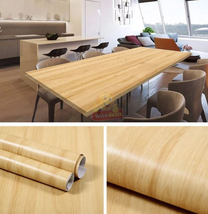 45cm X 100cm Thickened Wood Grain Sticker Self-adhesive PVC Wallpaper Wardrobe Cabinet