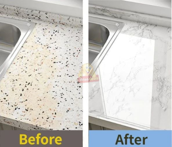 Marble Pattern Self-Adhesive Kitchen Countertop Sticker 200 x 40cm