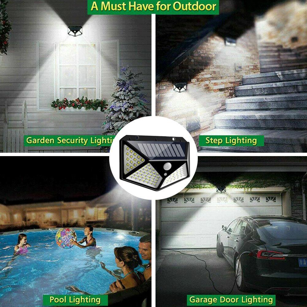 Super Bright 100 LED Solar Sensor Wall Light with 3 Setting Modes
