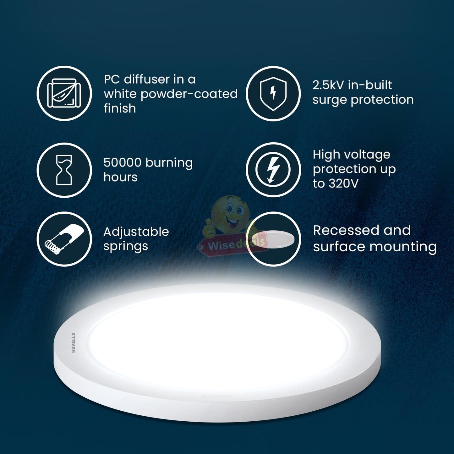 6W Round LED Downlight with Power Supply