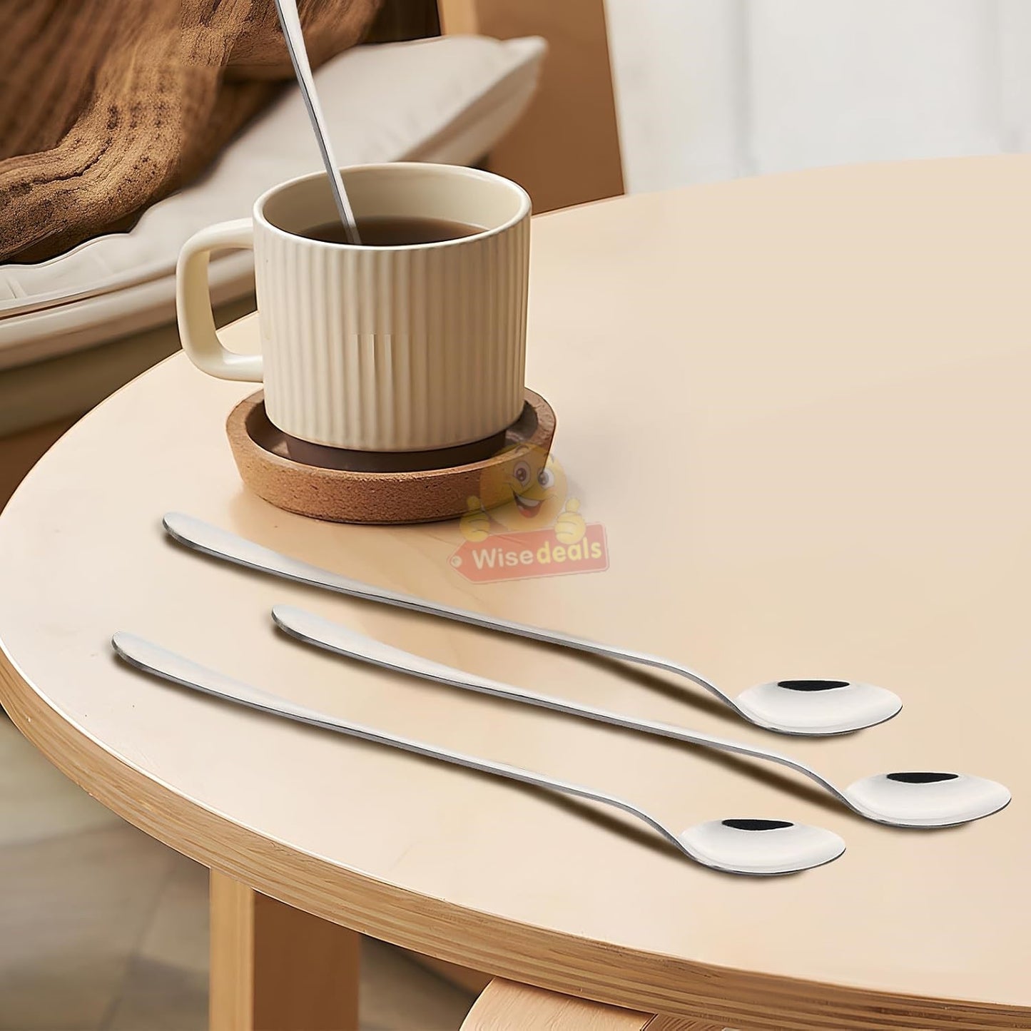 4 Piece Set Premium Stainless Steel Long Handle Teaspoons