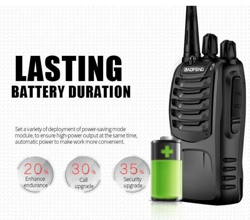 2 X Handheld Walkie Talkie Hand Radio Set with 16 Channels – 3-5 km talking range