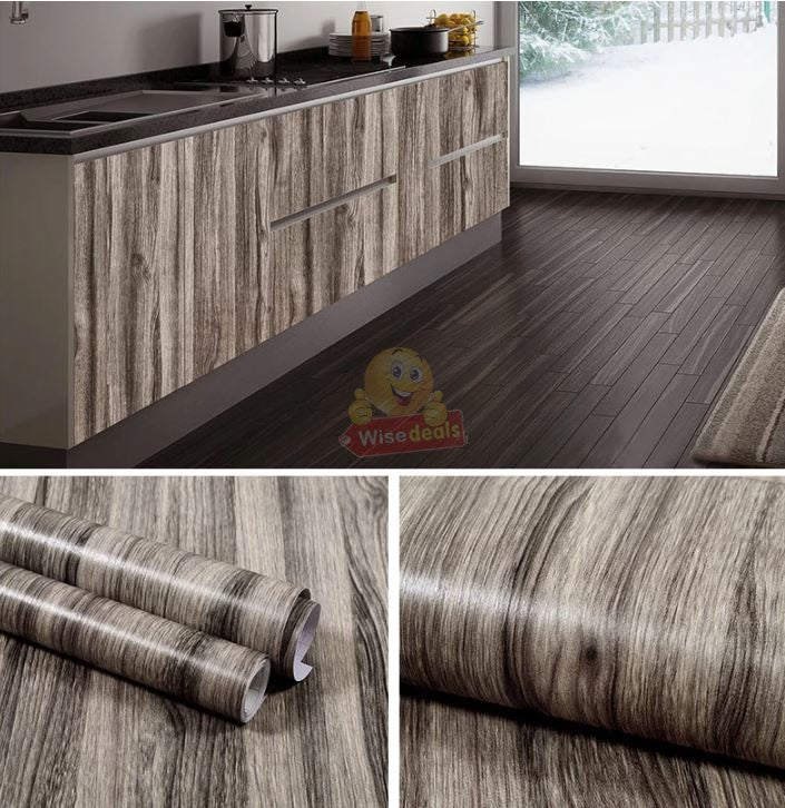 45cm X 100cm Thickened Wood Grain Sticker Self-adhesive PVC Wallpaper Wardrobe Cabinet