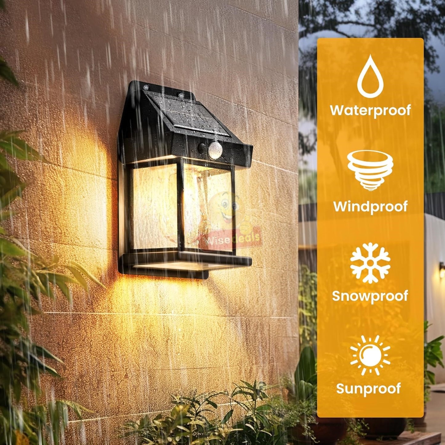 Waterproof Outdoor Infrared Solar Sensor Wall Light