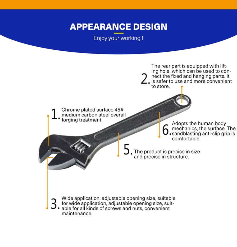 6” 150mm Adjustable Wrench