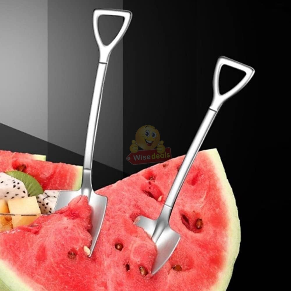 4PC Stainless Steel Shovel Shape Dessert Spoon Set