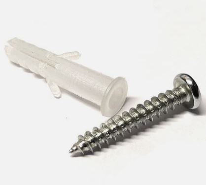 Set of Tapping Steel Screws and wall plugs