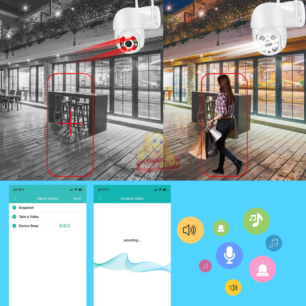 Waterproof Outdoor WIFI IP Camera with V380 PRO App