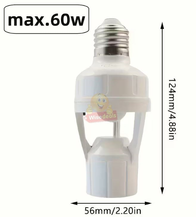 360 Degrees PIR Motion Sensor LED Lamp Socket Base E27 Adjustable