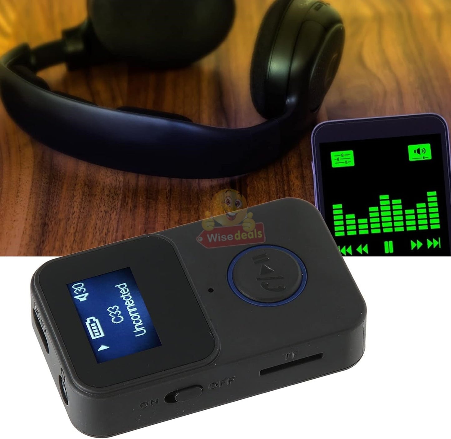 Portable Wireless Audio Player C33 - Bluetooth 5.0, MicroSD, AUX, 200mAh