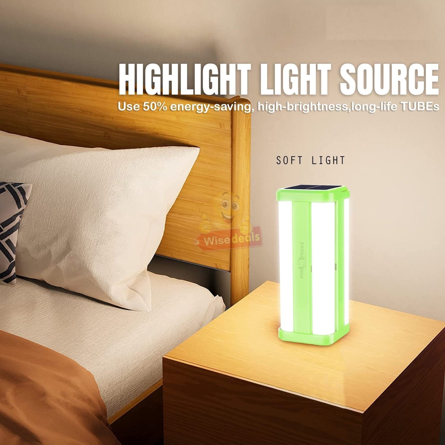 Super Bright Solar Portable Light, Battery 2500mAh, 80 Bright SMD Tube LED