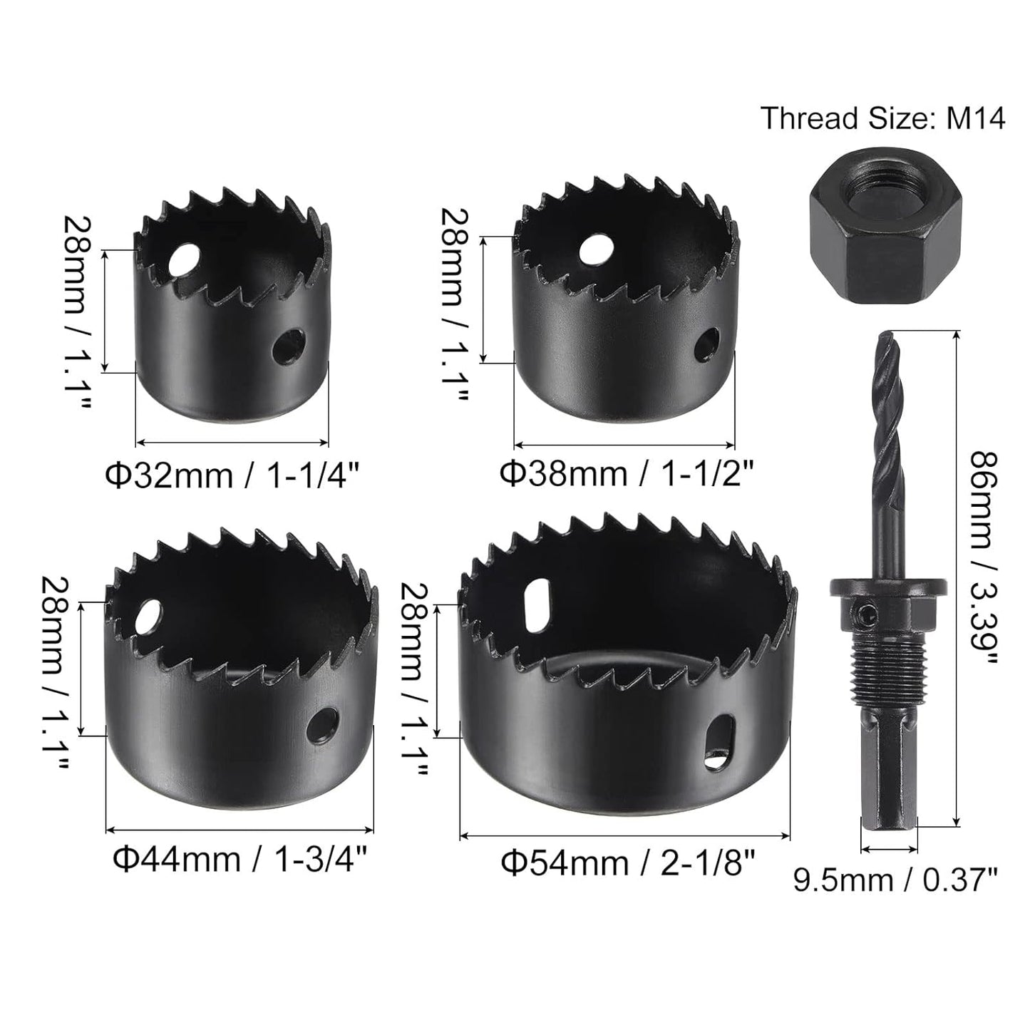 6 Piece Hole Saw Set