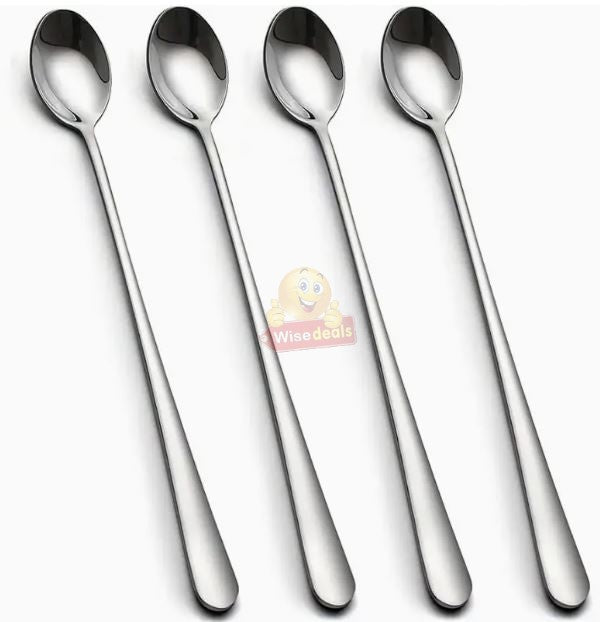 4 Piece Set Premium Stainless Steel Long Handle Teaspoons