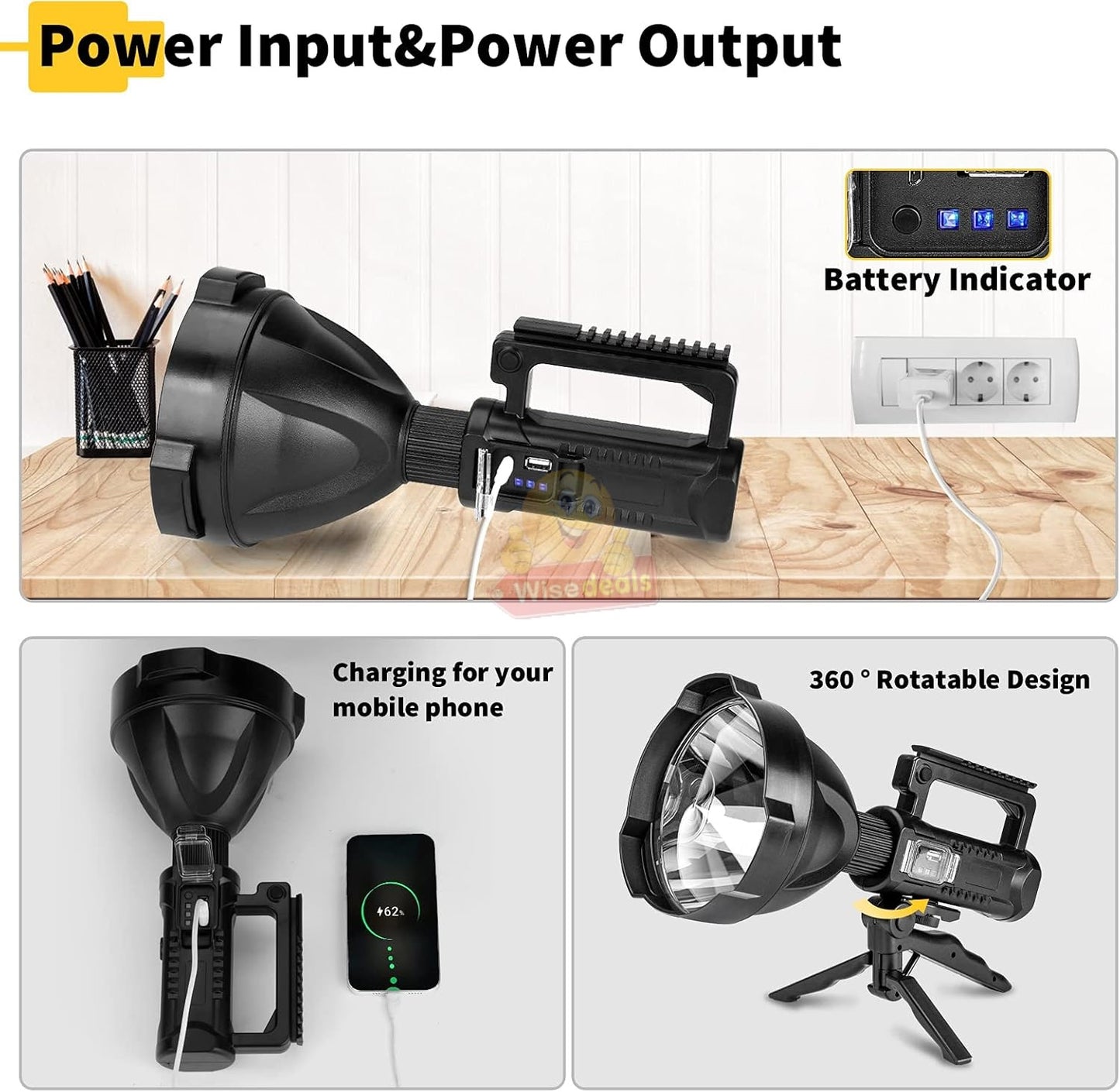 Large LED Search and Flash Light and Tripod