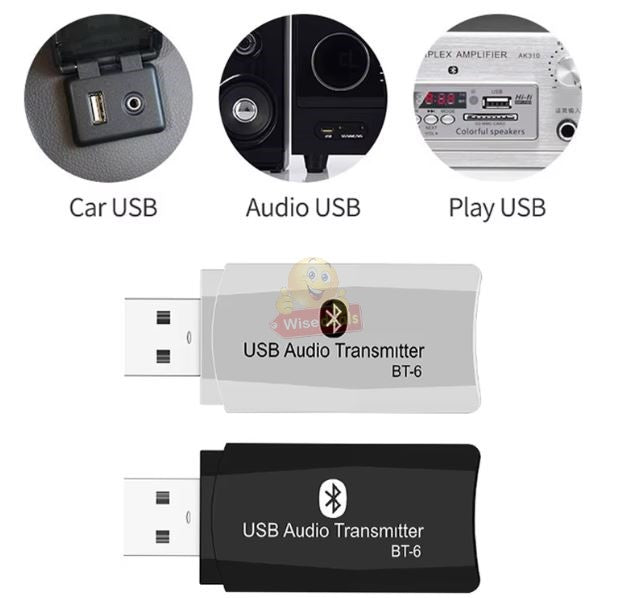 Bluetooth USB Wireless Audio Receiver with AUX Cable