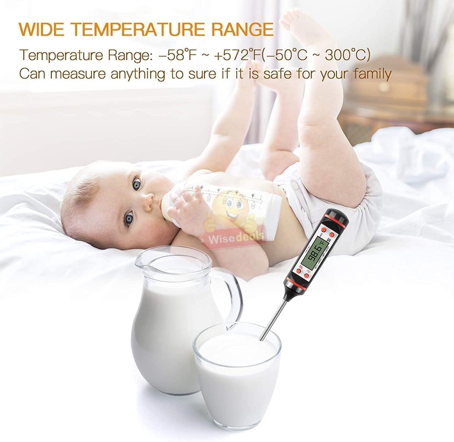 Digital LCD Display Thermometer for Meat Cooking and more