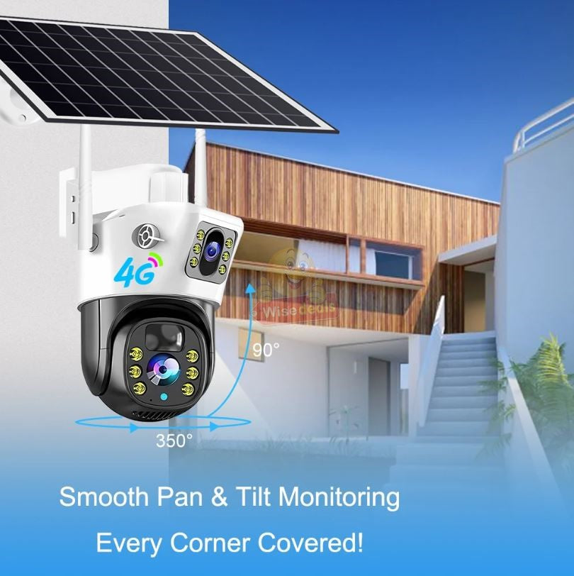 SOLAR Dual Lens & Dual Screen PTZ IP WIFI OR 4G Sim Card Camera