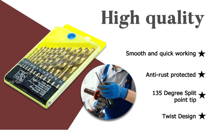 13 Piece High-speed Steel Drill Bit Set