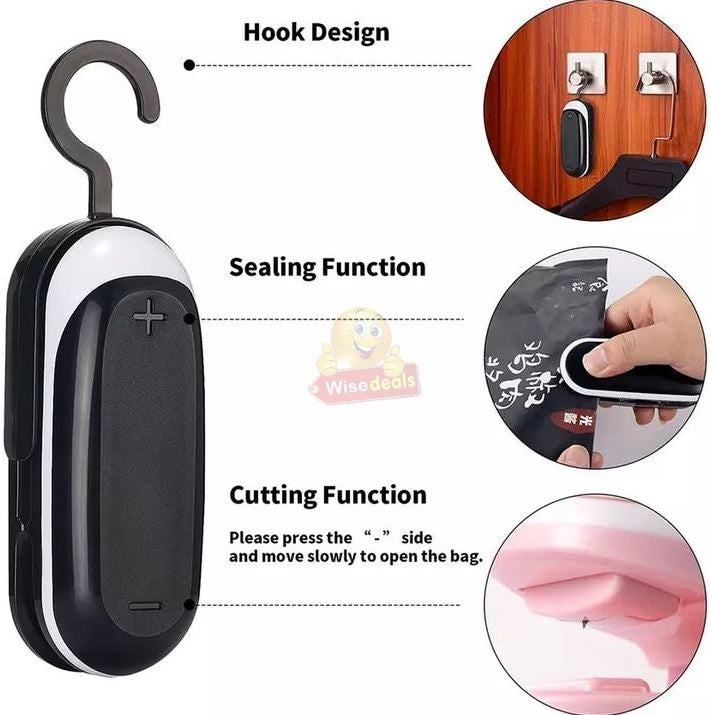 Portable Battery Operated 2 In 1 Mini Bag Heat Sealer and Cutter