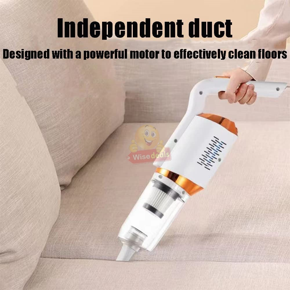 2 in 1 Powerful Rechargeable Wireless 120W Vacuum Cleaner, Wet and Dry for Various types of Floors, Carpets and Curtains