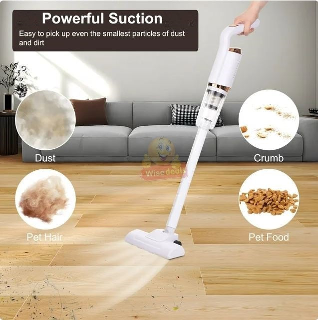 2 in 1 Powerful Rechargeable Wireless 120W Vacuum Cleaner, Wet and Dry for Various types of Floors, Carpets and Curtains