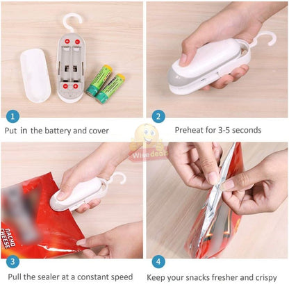 Portable Battery Operated 2 In 1 Mini Bag Heat Sealer and Cutter