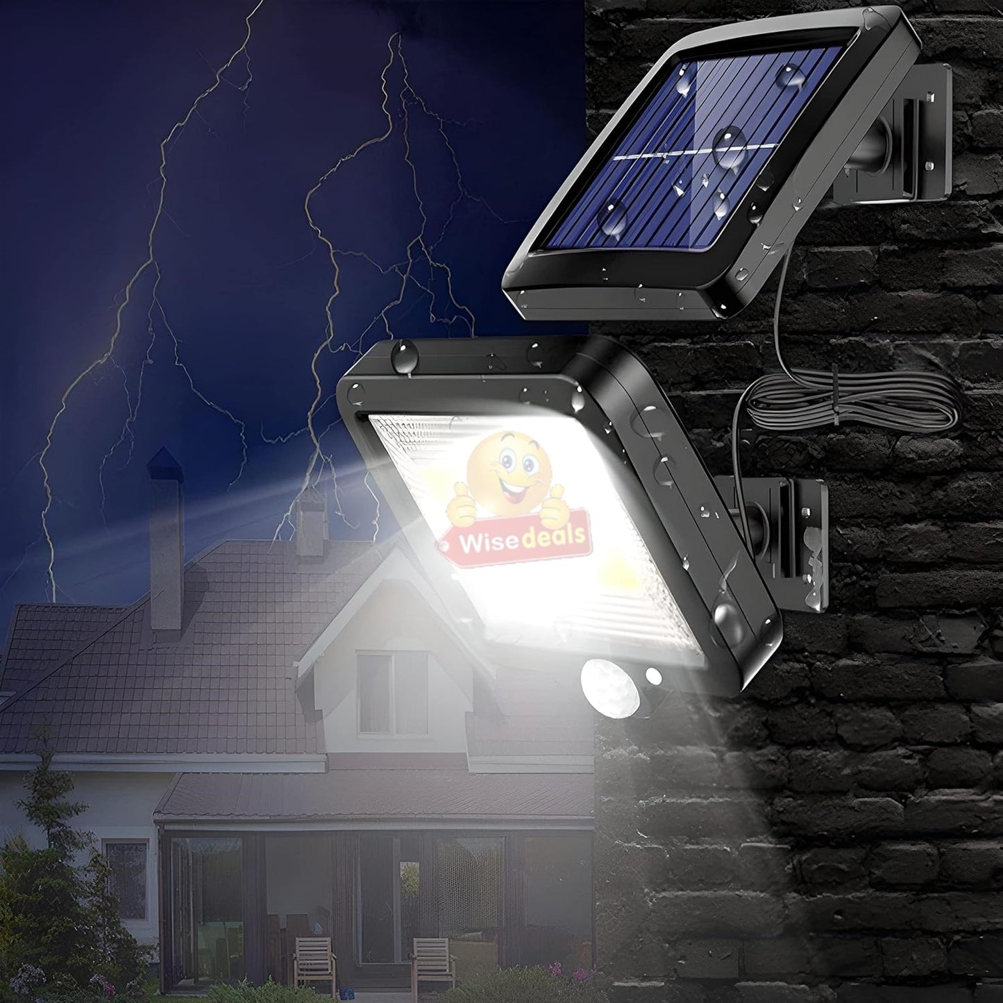 56 LED Solar PIR Motion Sensor Wall Light & Remote control