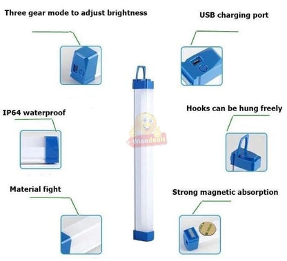 Rechargeable 3 Light Modes Magnetic Long Tube Light