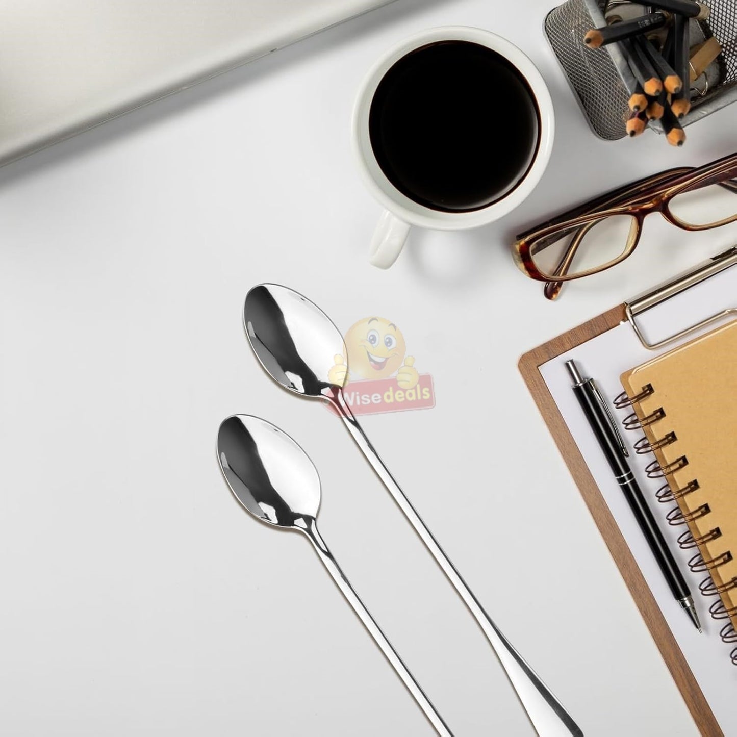 4 Piece Set Premium Stainless Steel Long Handle Teaspoons