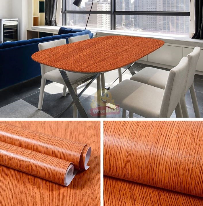 45cm X 100cm Thickened Wood Grain Sticker Self-adhesive PVC Wallpaper Wardrobe Cabinet