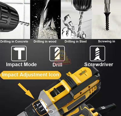 Cordless Drill with 2 X 48V Lithium Batteries and Accessories and Carry Case