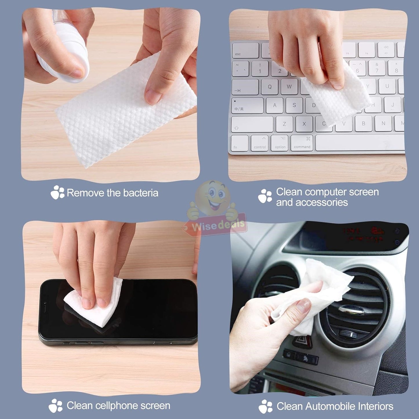 Pack of 60 Disposable Multi-purpose Dry or Wet Towel
