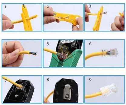 3 In 1 Modular Cable Crimping Tool for RJ45 RJ11 W/ Cable Cutter