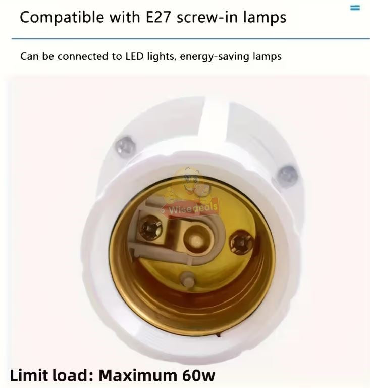 360 Degrees PIR Motion Sensor LED Lamp Socket Base E27 Adjustable