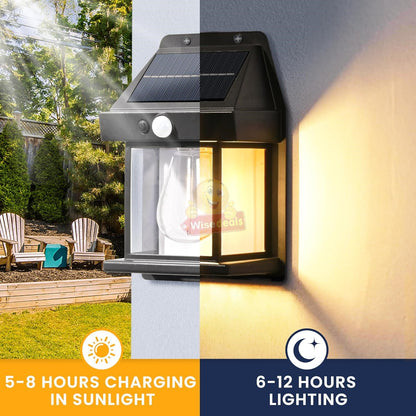 Waterproof Outdoor Infrared Solar Sensor Wall Light