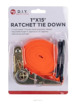 1" x 15' Ratchet Tie Down