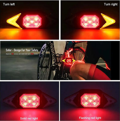 Waterproof LED Bike Taillight Turn Signals with Wireless Remote Control