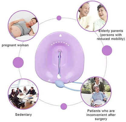 Portable Bidet Sitz Bath with Flusher for Postpartum Nursing Care – Purple
