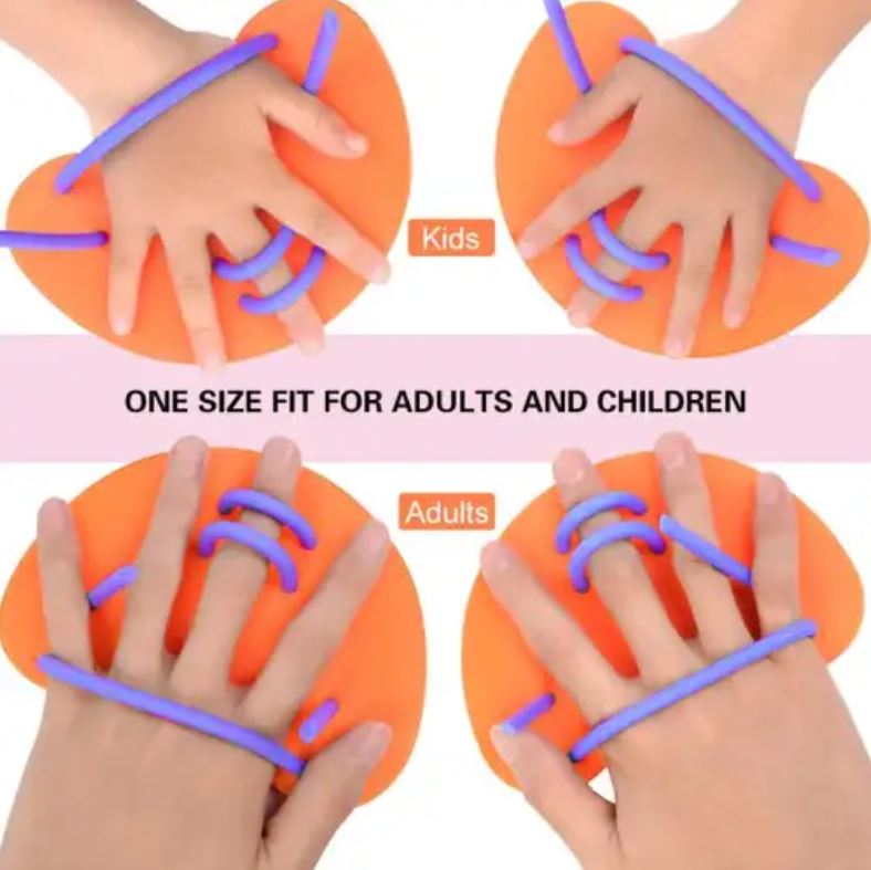 2 X Adjustable Hand Webbed Gloves Swimming Paddle Fin