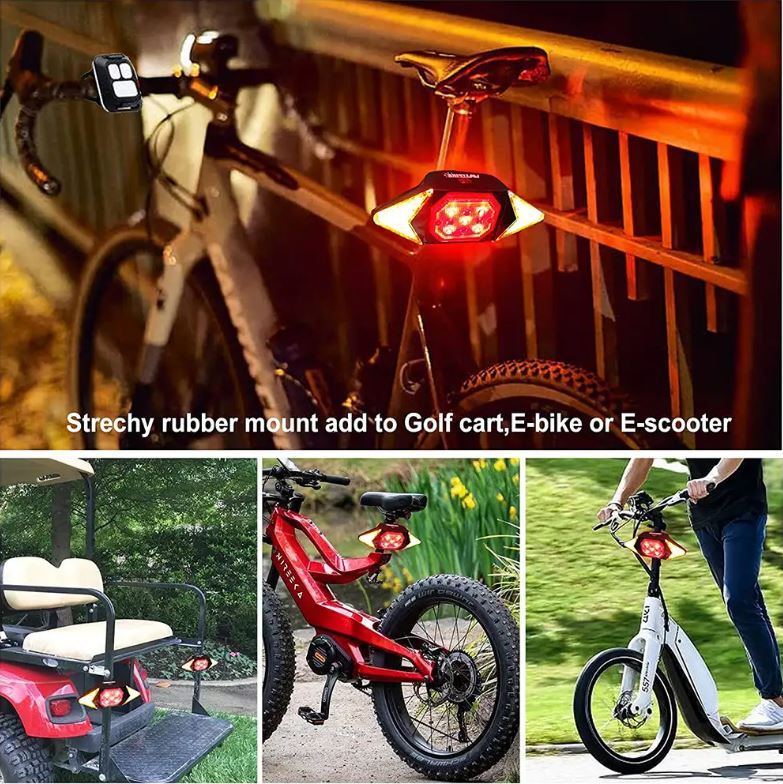 Waterproof LED Bike Taillight Turn Signals with Wireless Remote Control