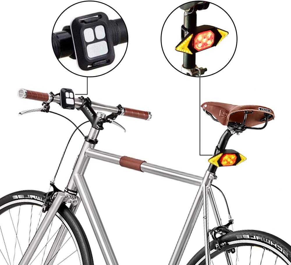 Waterproof LED Bike Taillight Turn Signals with Wireless Remote Control