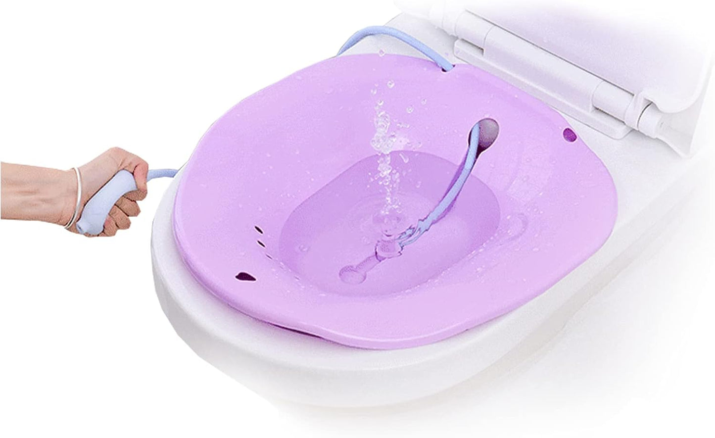 Portable Bidet Sitz Bath with Flusher for Postpartum Nursing Care – Purple
